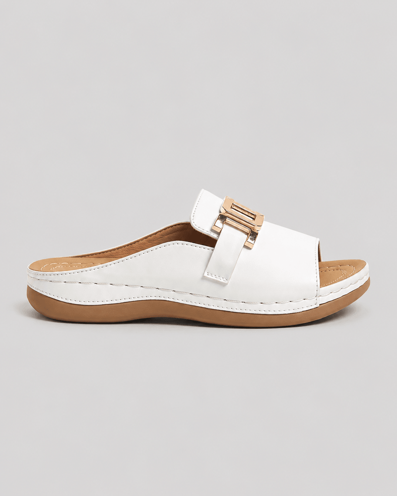 Lola - Sandalias con Tira Ancha y Hebilla