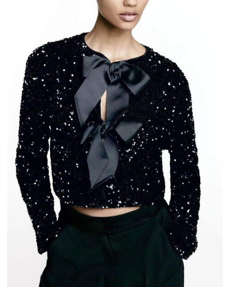 Belladonna - Sequin Jacket with Belt - Camila Fashions