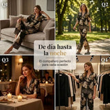 Selena - Conjunto estampado con pantalón fluido
