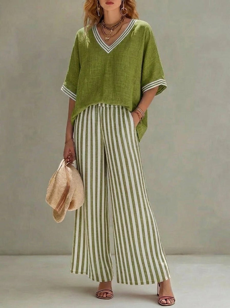Amalia | Conjunto de rayas elegante y casual