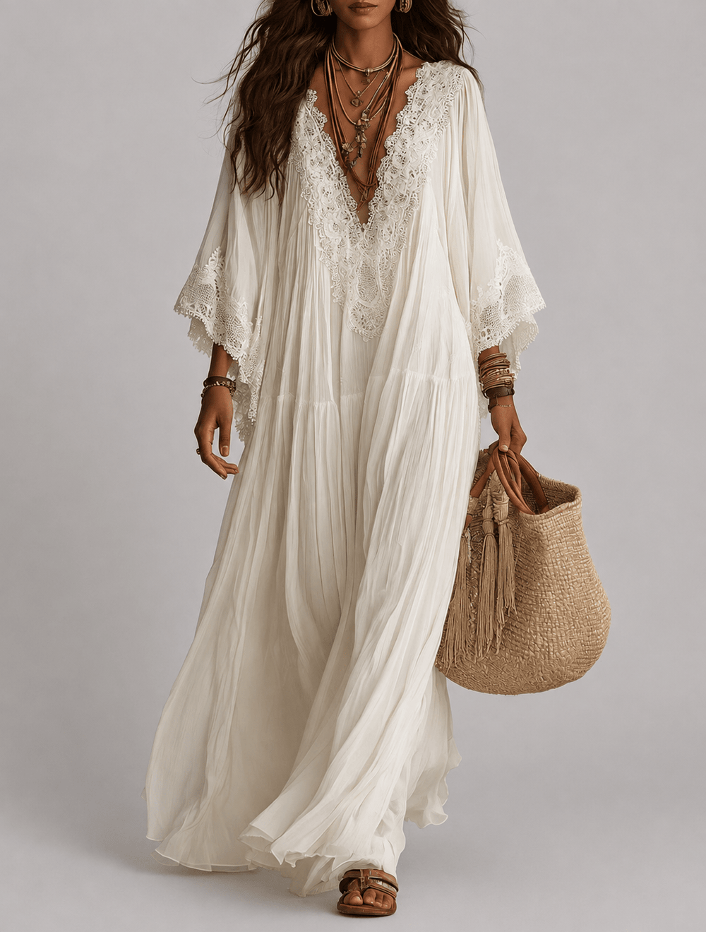 Anna – White Pearl Dress