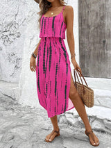 Luna | Vestido midi estampado con tirantes finos