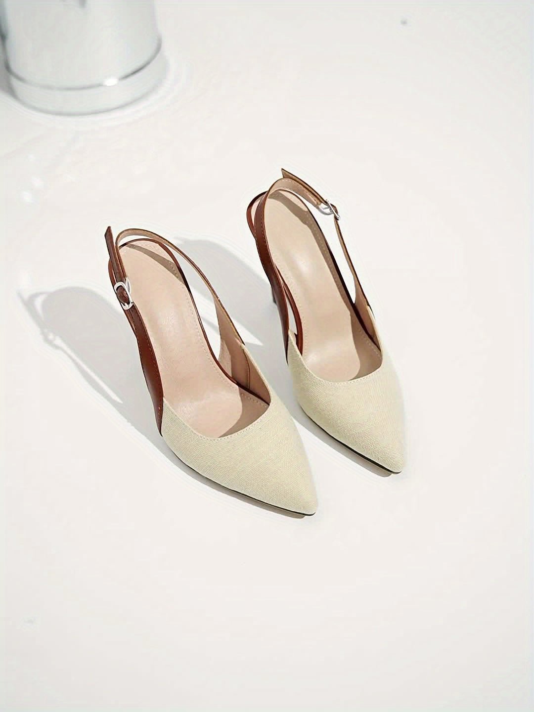 Amelia™ | Tacones Slingback en Contraste
