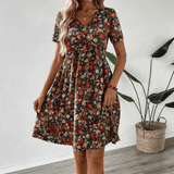Bea | Vestido de verano floral con escote en V