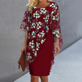Adriana - Vestido floral con capa de gasa elegante