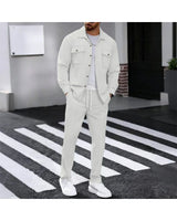 Iván – Button-Up Jacket and Waffle Trousers Set - Camila Fashions