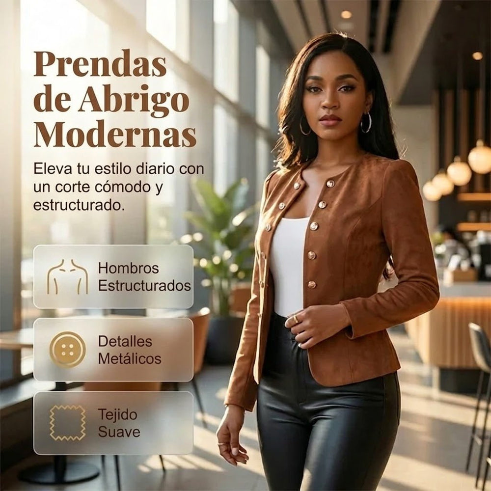 Sara - Chaqueta de mujer de imitación de ante