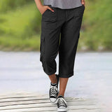 Inés - Pantalón corto casual elástico con bolsillos