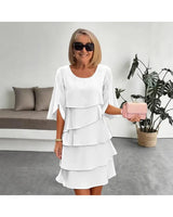 Brisa - Elegant Tiered Ruffle Dress - Camila Fashions
