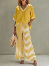 Amalia | Conjunto de rayas elegante y casual