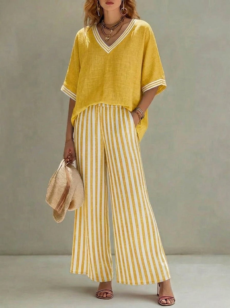 Amalia | Conjunto de rayas elegante y casual