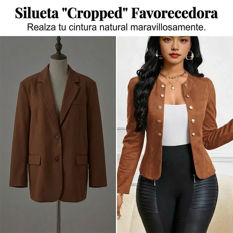 Sara - Chaqueta de mujer de imitación de ante