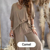 Mónica - Conjunto casual holgado de color liso