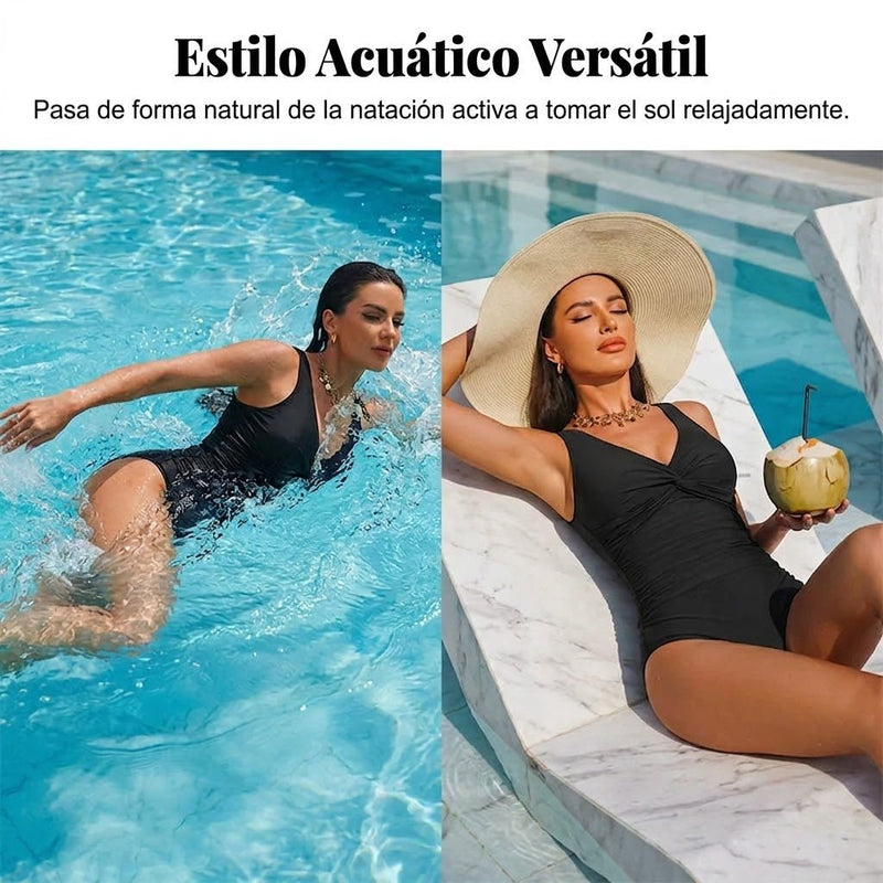 Marina - Bañador moldeador con escote en V