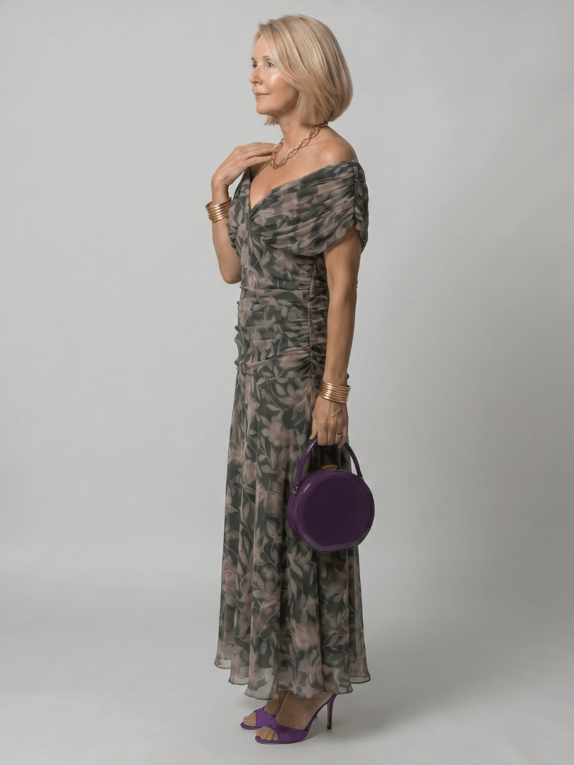Calen | Vestido midi con hombros descubiertos