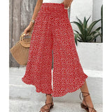 Adela - Pantalón fluido de lunares con volante