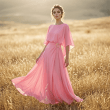 Iria - Conjunto elegante con mangas capa y pantalón fluido