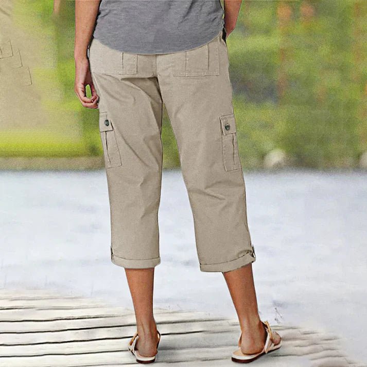 Inés - Pantalón corto casual elástico con bolsillos