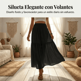 Gabriela - Falda larga fluida de cintura alta