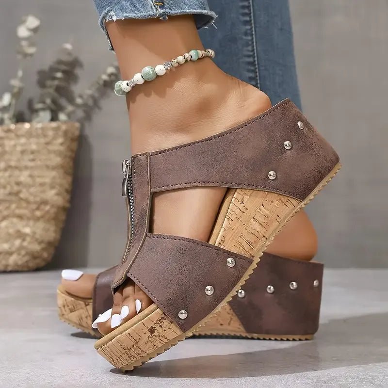 🔥2026 NUEVO 50% DE DESCUENTO HOT SALE🔥 Sandalias con soporte de arco, punta abierta y cuña de moda