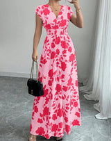 Clara - Vestido floral largo con escote en V