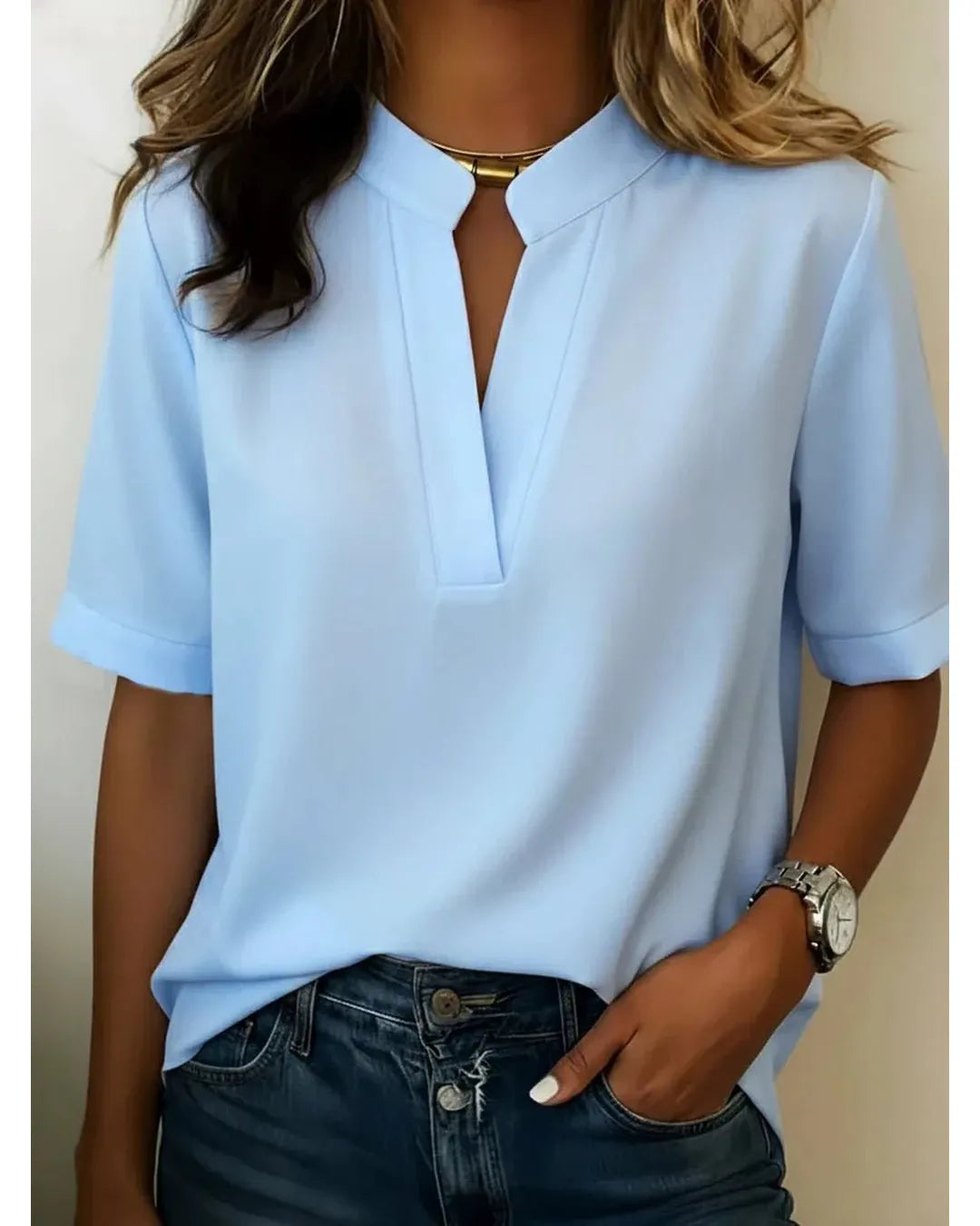Elisa - Blusa elegante con cuello refinado - Camila Fashions
