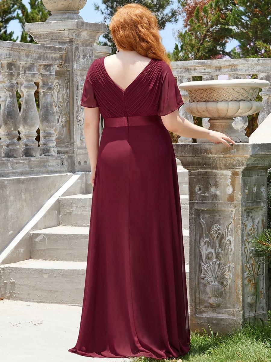 MONICA | Vestido largo de dama de honor con cintura imperio y mangas cortas fluidas