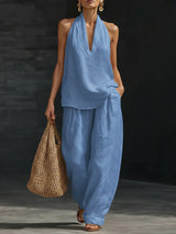 Zoë™ | Sleeveless Set with Wide-Leg Trousers