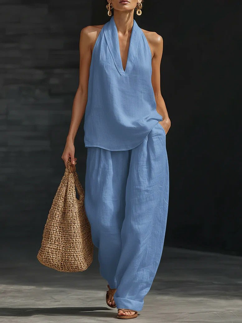 Zoë™ | Sleeveless Set with Wide-Leg Trousers