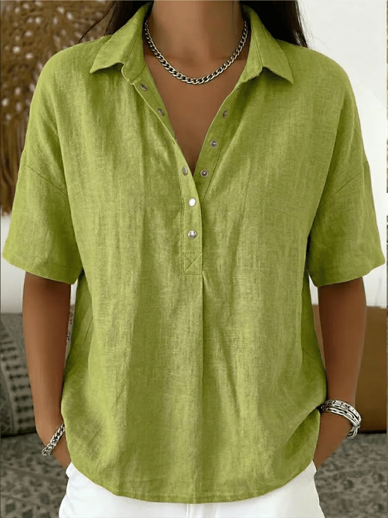 Valerina Milano® | Blusa con cuello y detalle de botones (¡OFERTA TEMPORAL 1+1 GRATIS!)
