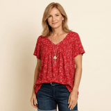 Julia - Blusa estampada con escote en V