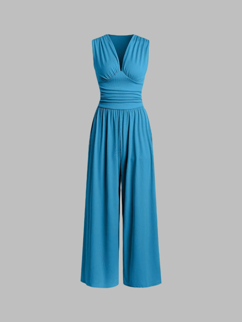 Charity – Elegant sleeveless jumpsuit with wide-leg trousers