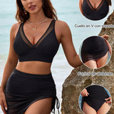 Sara - Bikini con falda de cintura alta y efecto moldeador