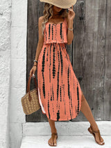 Luna | Vestido midi estampado con tirantes finos