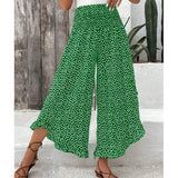 Adela - Pantalón fluido de lunares con volante