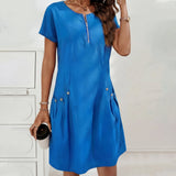Mireia - Vestido con cremallera y bolsillos con botones