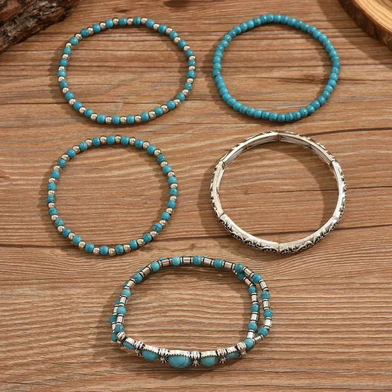 Maelia | Elegant Multi-Strand Turquoise Bracelet