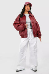 Valentina | Chaqueta urbana efecto piel oversize