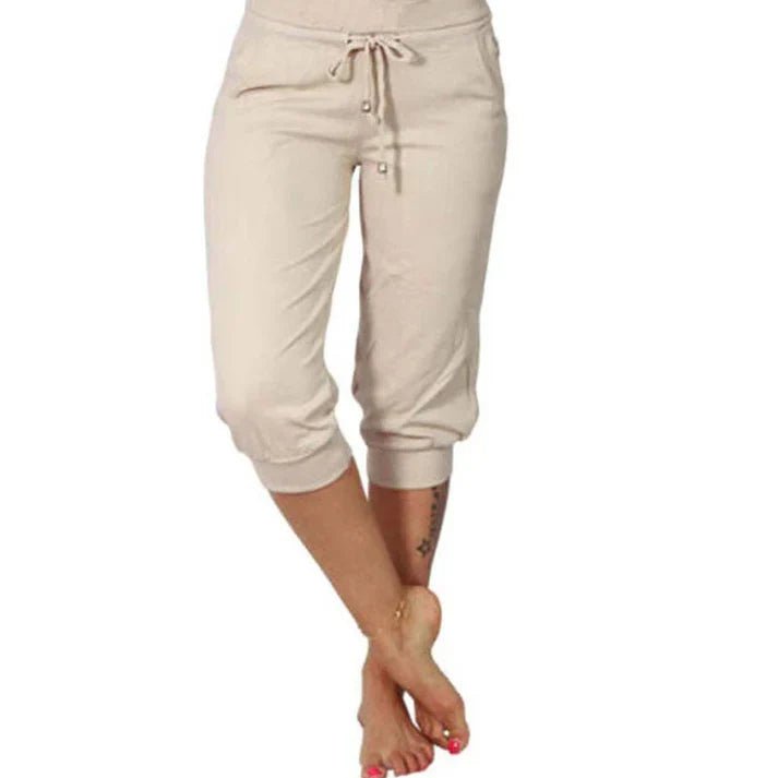 Lía - Pantalón capri ajustado de cintura alta