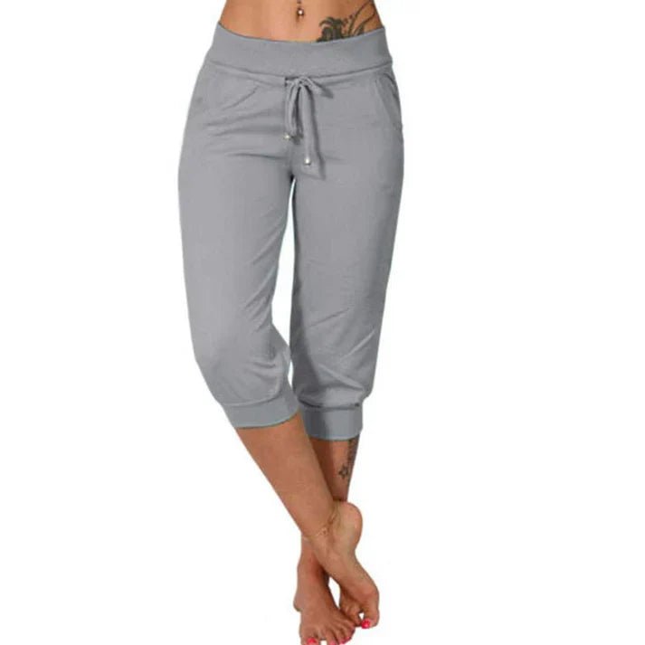 Tamara – Pantalones capri con cordón en la cintura