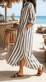 Mediterranean Dress | Printed Maxi for Coastal Days