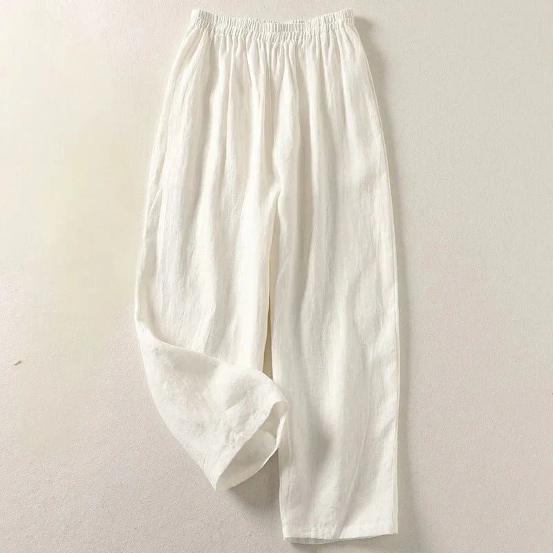 Amalia - Pantalón fluido de algodón y lino