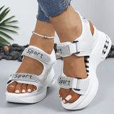 Noelia - Sandalias ortopédicas con cuña y detalles brillantes