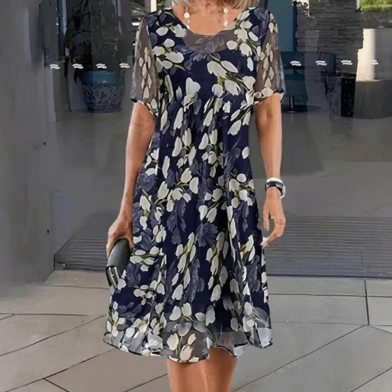 Elisa - Vestido de gasa floral elegante