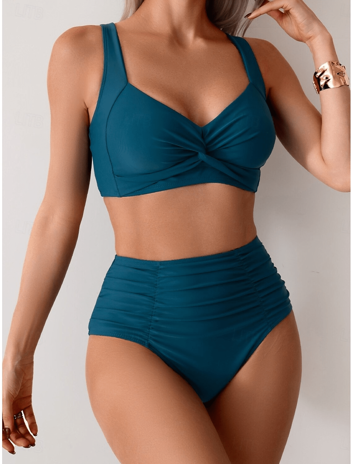 Daniela - Bikini de tela con pliegues