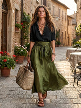 Sofía | Conjunto bohemio elegante de falda y blusa fluida