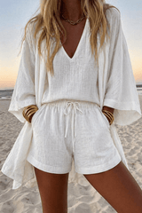 Nice Set | Sleeveless Top, Shorts & Flowing Kimono
