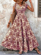 Lorena | Vestido maxi barroco con escote en V