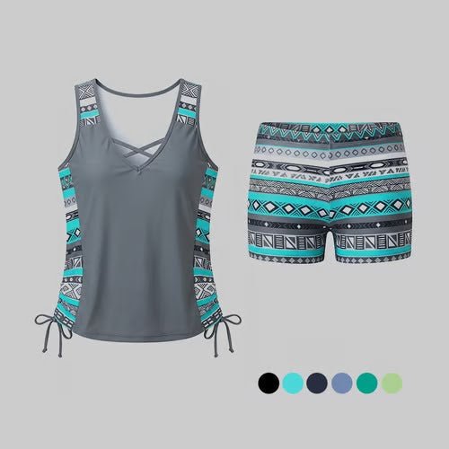Lara - Tankini estampado con short