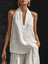 Zoë™ | Sleeveless Set with Wide-Leg Trousers